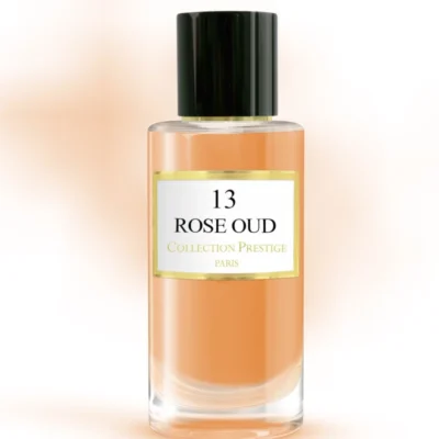 Rose Oud N°13, le parfum oriental d'exception de la Collection Prestige Paris. Rose bulgare, oud précieux et ambre