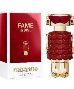 Fame In Love Parfum Elixir Rabanne, un parfum femme floral fruité gourmand aux notes de fraise, iris et vanille